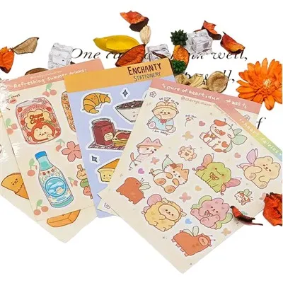 प्यारा चिपकने वाला कार्टून स्टिकर विनाइल स्टिकर मुद्रण